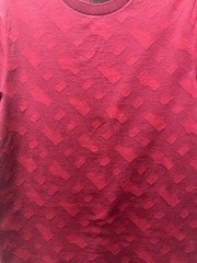 NEW-MEN’S HUGO BOSS T-SHIRT WITH MONOGRAM JACQUARD, #50503121, DARK RED $148.00