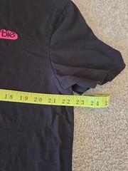 Mens Barbie Graphic T-shirt SZ LARGE Black & Pink 100% Cotton Front & Back