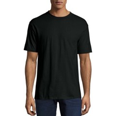 Men’s Hanes Beefy-T Short Sleeve Black T-Shirt 100% Cotton 5180 Size: SMALL 2-PK