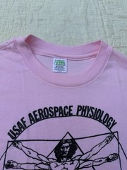 Vintage 80s US Air Force Anatomy USAF Army Military M Pink Davinci