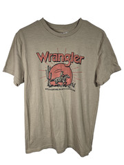 Wrangler T-Shirt Mens Size Xmall Brown Western Cowboy Horse Sunset Summer Tee