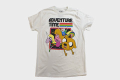 Adventure Time Mens Jake Finn Unicorn Rainbow Graphic White Shirt New S, M