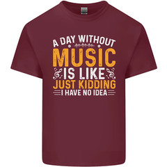 A Day Without Music Tekno Hip Hop Metal Mens Cotton T-Shirt Tee Top