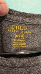 Polo Ralph Lauren Men’s T-Shirt Sz M Custom Fit Gray Cotton Burgundy Pony