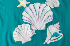 Vintage Charleston T Shirt Teal 90s Neon Sea Shells Coastal Grandma Size Large