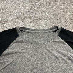 BCG Shirt Mens XL Gray Raglan Colorblock Baseball Tee Soft Casual Adult Lounge