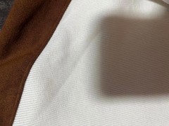 Cremieux Men’s Large Long Sleeve Henley Shirt Cream Brown Panel