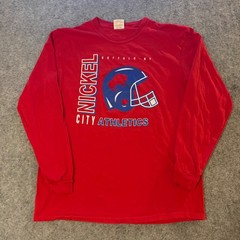 Buffalo Football Long Sleeve Shirt Mens Large Red Nickel City Athletics Sports