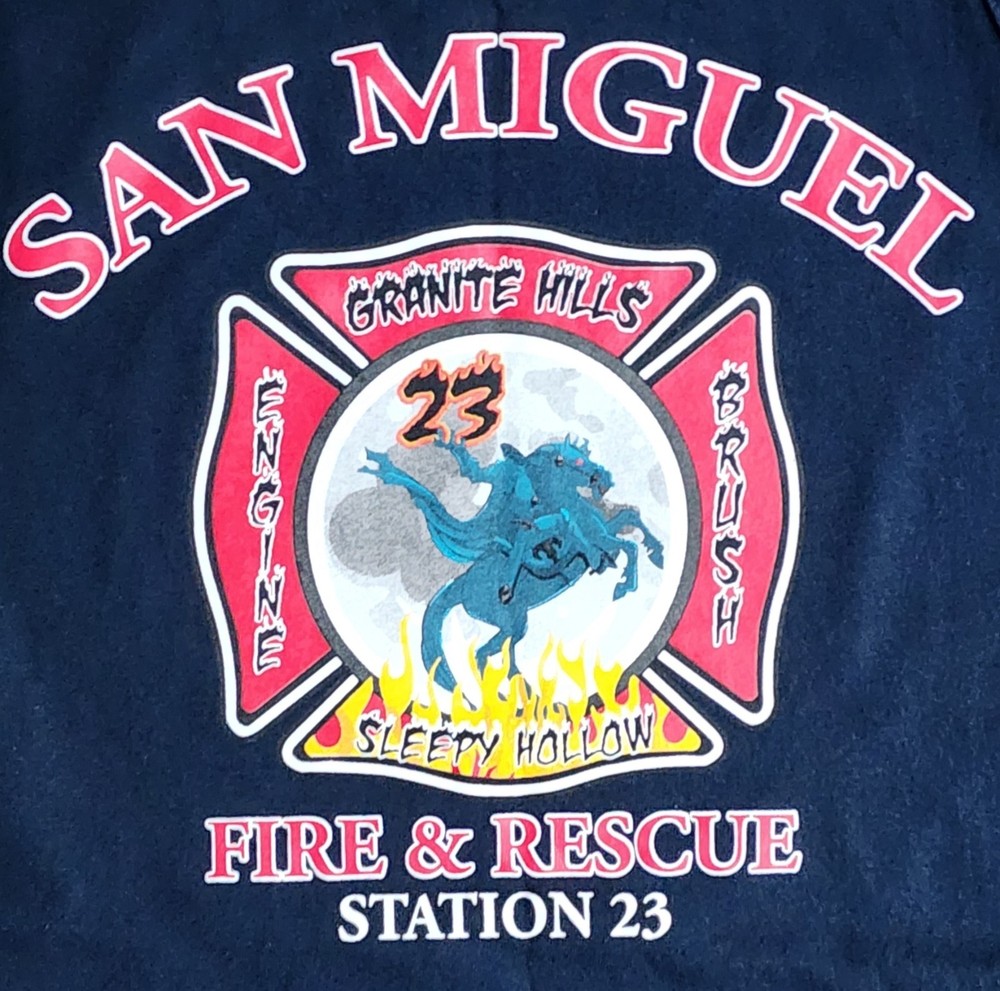 San Miguel Fire Station Tank Top T-Shirt Sz Large Station 23 Granite Hills Tee