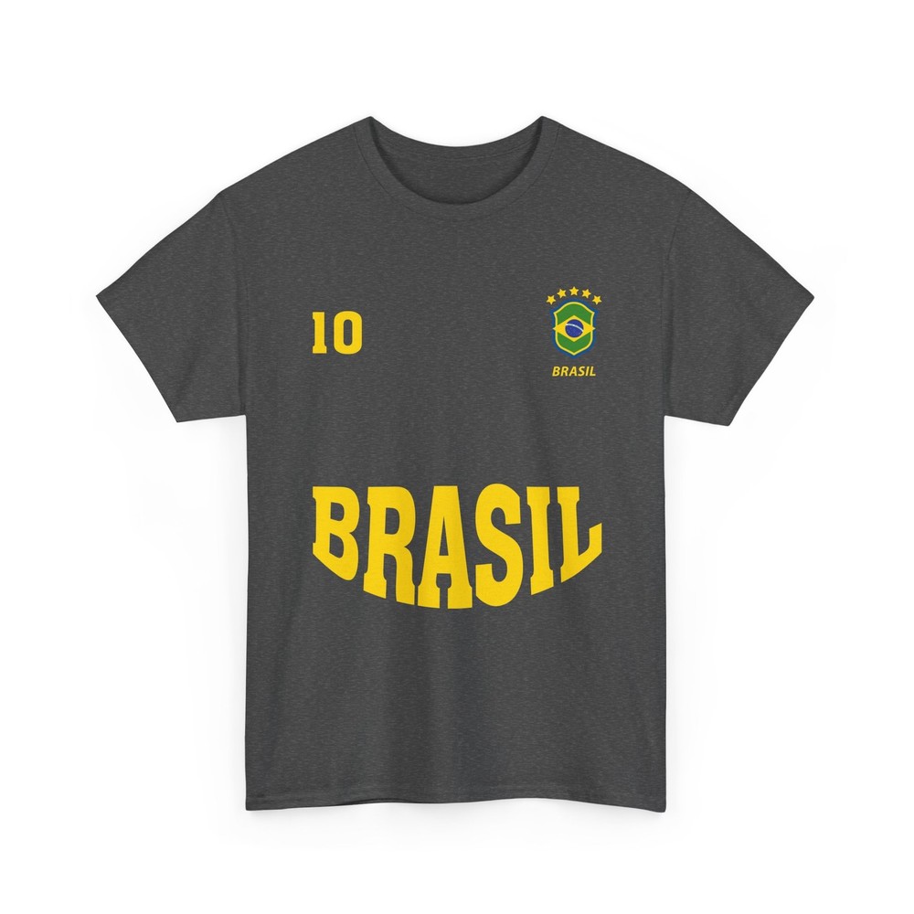 Brazil Shirt, Brazilian Flag Brazil Number 10 Soccer Fans Jersey Style Shirt