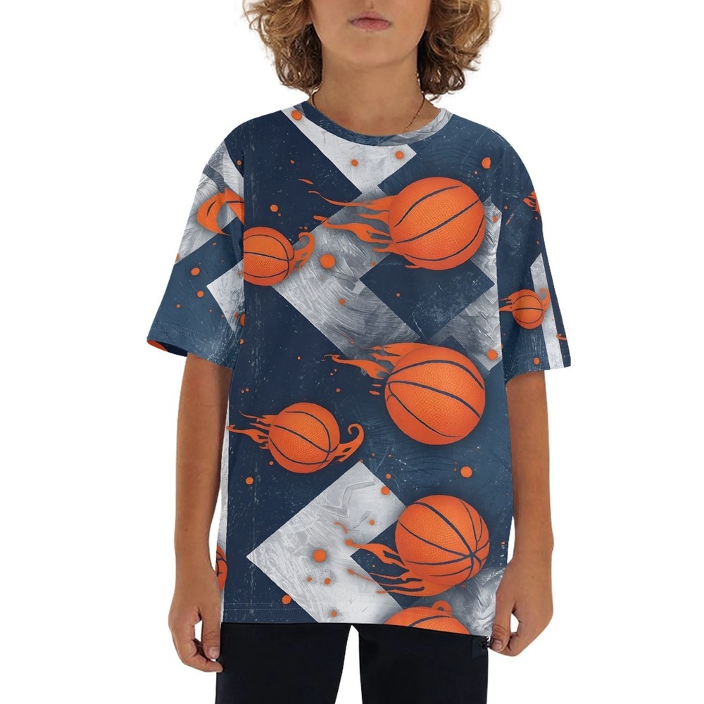 Short-sleeved t-shirt with a loose fit, easy to wear.