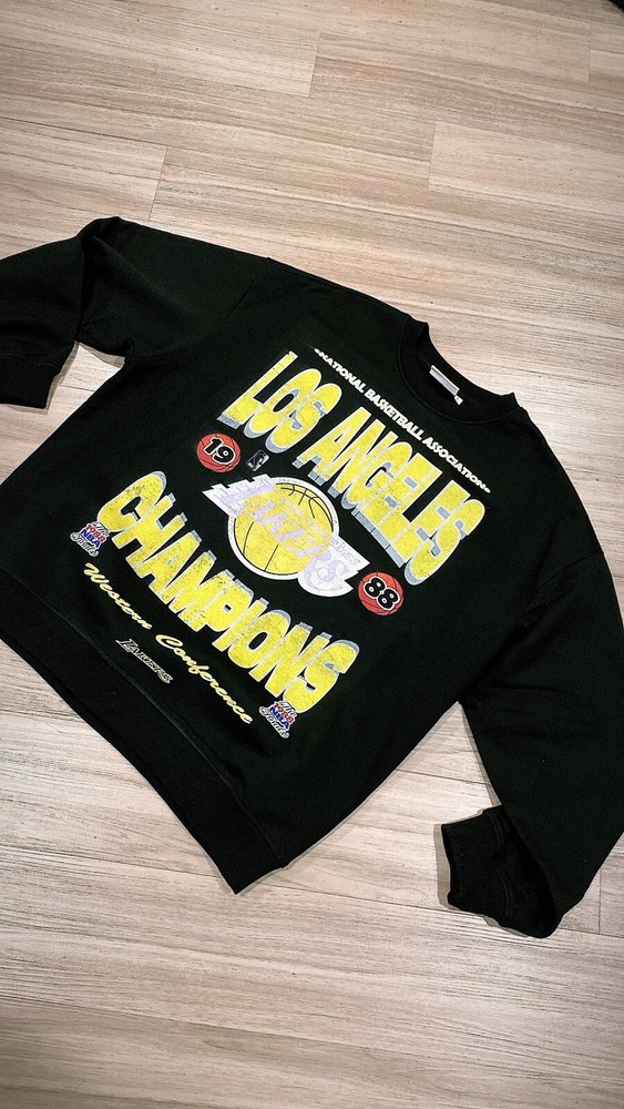 Vintage Los Angeles Lakers 88 ChampionsTNVTEES Shirt Vtg black Sz Large 450gsm