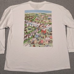 Where’s Waldo Long Sleeve T-Shirt Men’s XXL White At The Campground Crew Neck