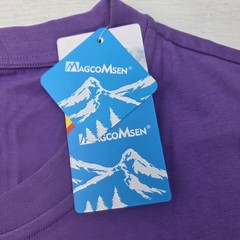 MAGCOMSEN Men’s 2XL T Shirt Henley Short Sleeve Pocket Tee Purple EUC