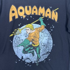 DC Comics Aquaman Graphic T Shirt Mens Large Black Superhero Comic Tee NWT