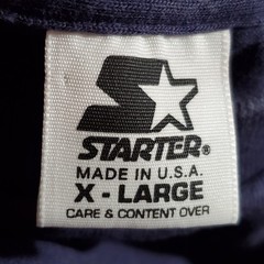 Vintage Starter Shirt Mens Extra Large Blue 90s Made In USA Short Sleeve Casual