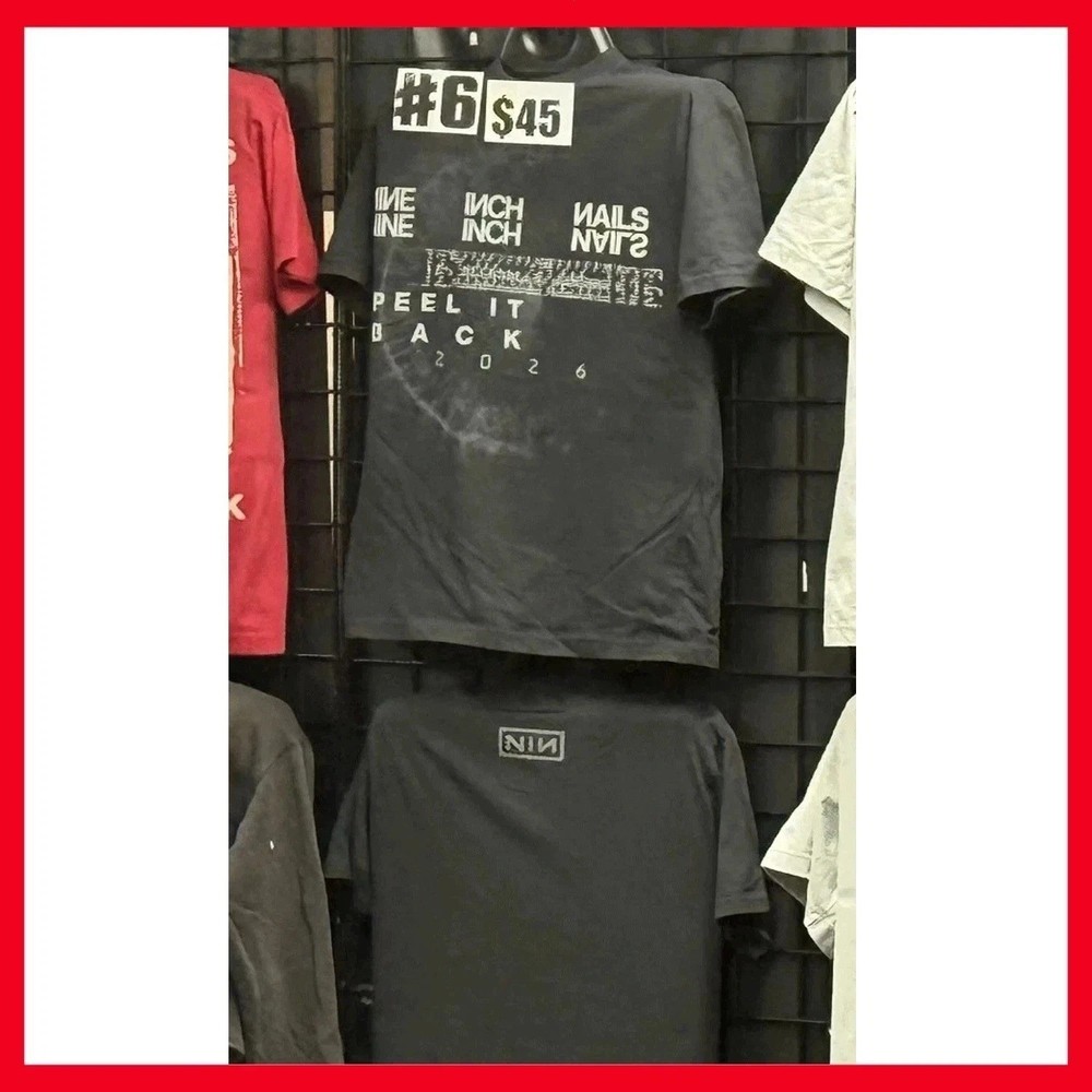 Nine Inch Nails NIN Peel It Back Tour 2026 Merch 2 sided T-Shirt Reprint