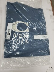 NEW Coach Men New York Long Sleeve TShirt Dark Denim Organic Cotton Sz XSmall US