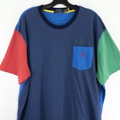 Polo Ralph Lauren Mens 2XB Colorblock Pocket T-Shirt Blue Red Green Big & Tall