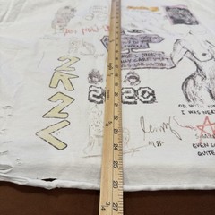 Shaka Wear XL Heavyweight Art Sketch Graphic Tee Distressed Drop Shoulder White