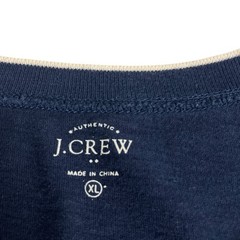 J Crew Henley Shirt Mens XL Navy Blue Contrast Trim Cotton Short Sleeve Preppy