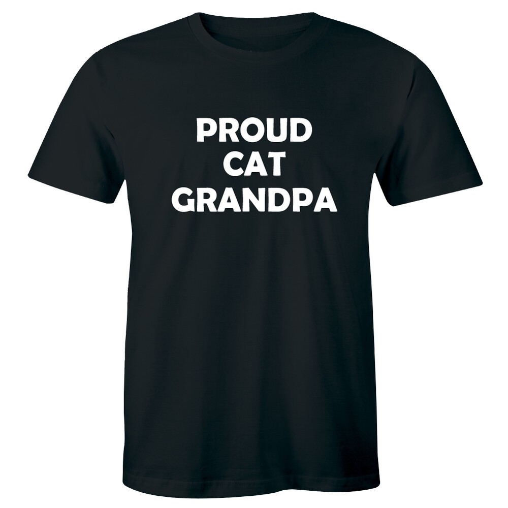 Proud Cat Grandpa Men’s T-Shirt Fur Grandfather Pet Lover Gift for Him