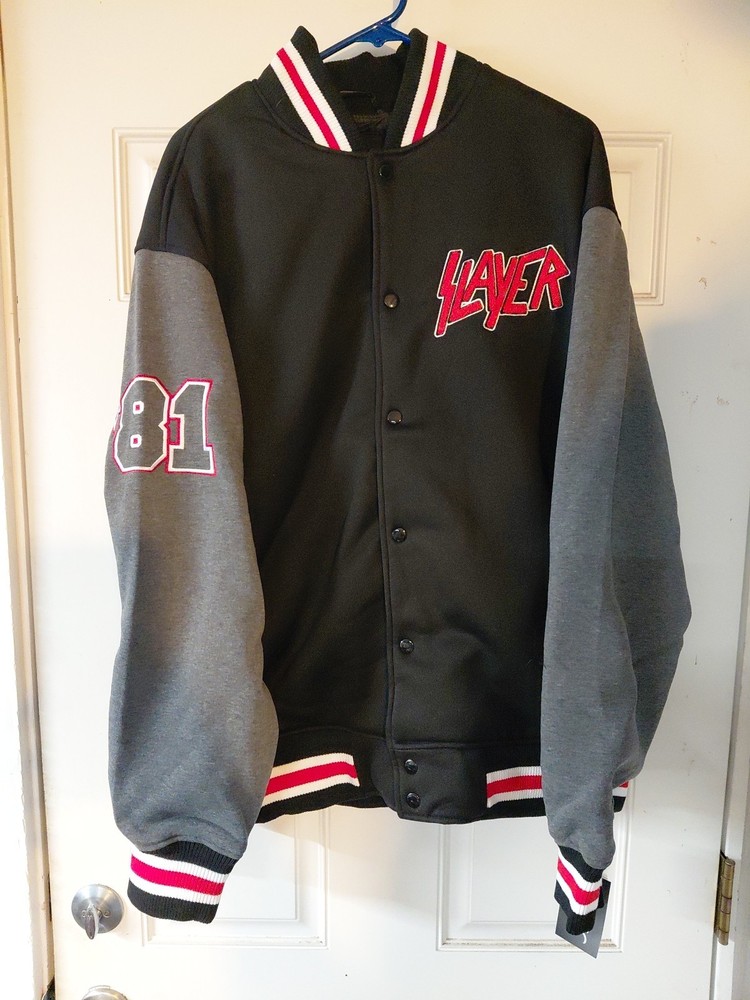 Slayer BAND Logo – Varsity Fleece Jacket – XLarge Black- NWT