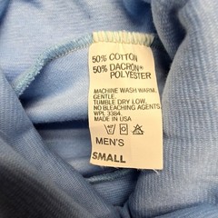 Vintage Mens Turtleneck Shirt Blue Long Sleeve Made in USA Small 90s VTG