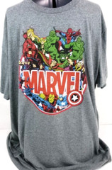 Marvel Comics Character T-Shirt-Mens 2XL XXL-Gray-HULK-Thor-Spiderman…