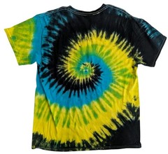 Colortone Tie Dye Black Blue Yellow Green Adult Large Unisex