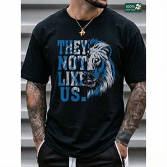 “They Not Like Us” Lion Graphic Unisex 100% Cotton Round Neck Summer Basic Tee