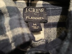 Mens JCrew Navy White Plaid Flannel Shirt Size M Cotton