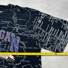 Vintage Michigan All Over Print Map T-Shirt Men’s Medium USA Map Short Sleeve