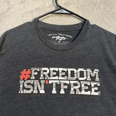American Trigger Pullers Shirt Mens XL Gray Freedom Isn’t Free Flag Tee T-Shirt