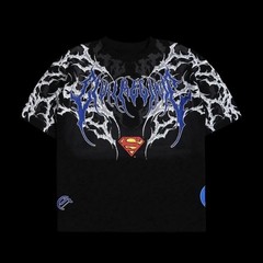 Civil Regime Side by Side Zombie DC Super Man Graphic Tee – Black, Size L