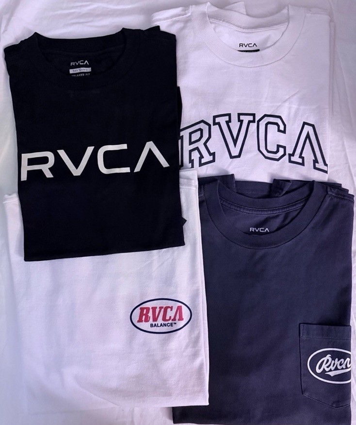 RVCA 4 Tees Bundle, New, Men’s Large.