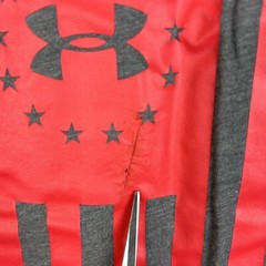 Under Armour T Shirt Mens L Freedom Flag Cotton Loose Fit Graphic Gray Read