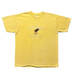 Vintage 90s Colorado Shirt Large L Embroidered Moose Yellow Nature Souvenir Tee