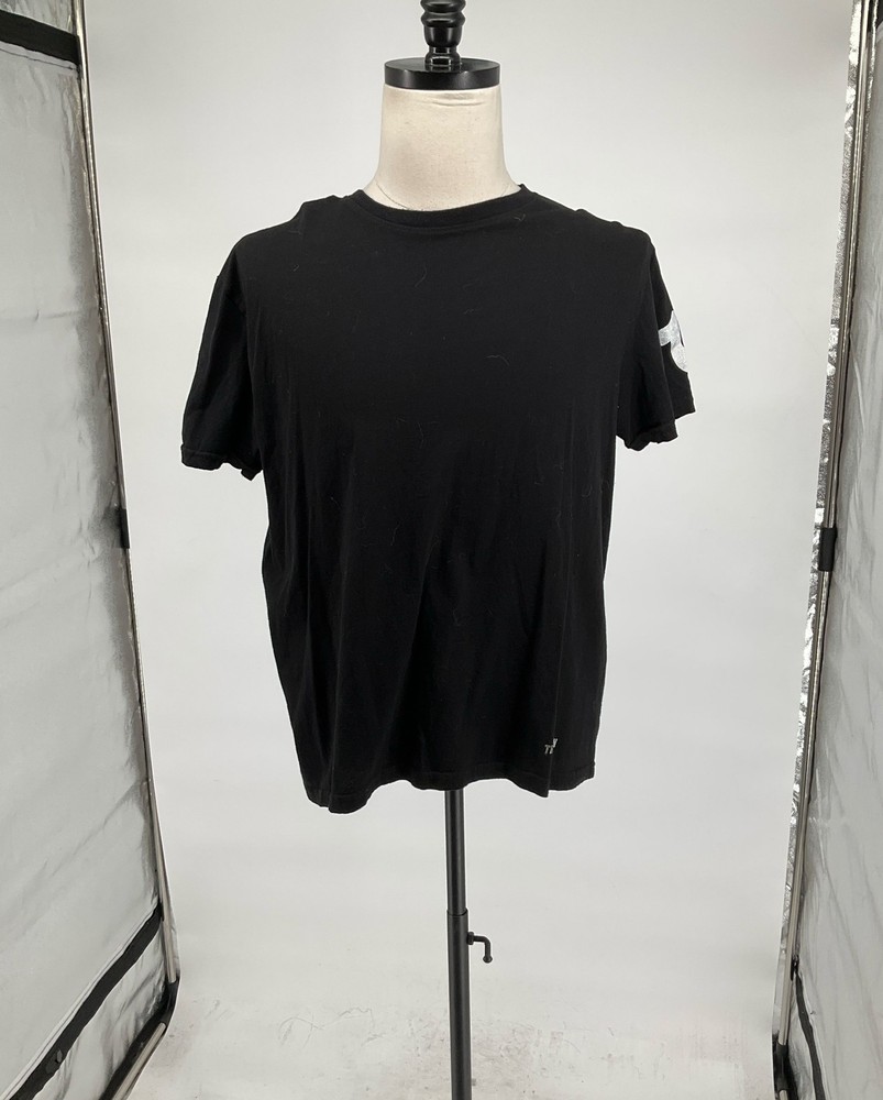 True Religion Black & Metallic Silver Graphic Crewneck T-Shirt Size L