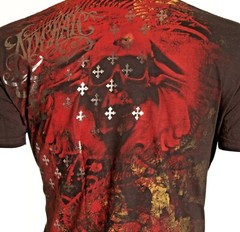 ARCHAIC by AFFLICTION Black BRASS Short Sleeve Slim Fit Y2K MMA Elite T-shirt