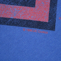 1996 DC Comics Superman Shirt Mens L Blue Sleveless Modified Giant Tag Tshirt