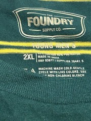 The Foundry 2XL Long Sleeve T-Shirt Mens Big Tall Green Striped