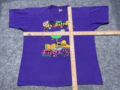 FIESTA San Antonio Texas FOTL Purple BOXY XL Single Stitch Party Shirt Margarita