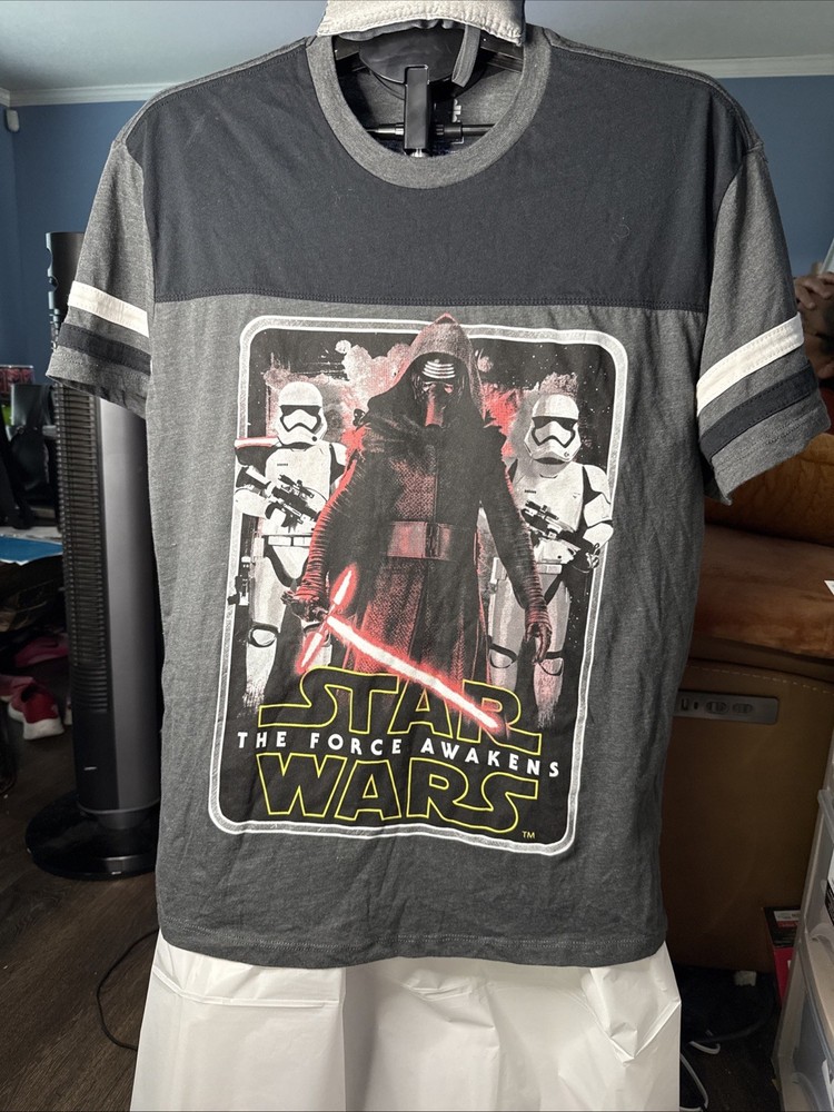 Wars Kylo Ren Shirt Mens L Gray Fifth Sun The Force Awakens Stormtroopers Tee