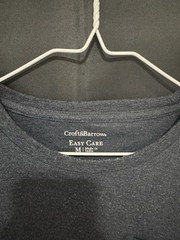 Craft & Barrow T-Shirt Mens Medium Gray Easy Care Pocket