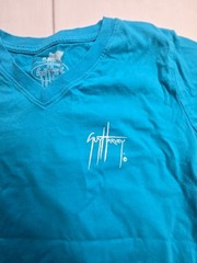 Guy Harvey Men’s Sz S/Wo’s SZ M (36×21) Tropical Life V-Neck Fish Blue Tee Shirt