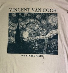 Vincent Van Gogh Shirt Mens XL Beige The Starry Night Graphic Mighty Fine Tee