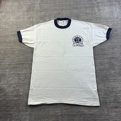 VINTAGE Collegiate Pacific Shirt Mens M USS Independence USNA Navy Ringer 70s