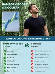 Cooling Viscose Men’s Shirts Relaxed Fit Coolmax Workout T-Shirt Dry Fit Brea…