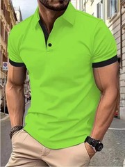 Men’s Breathable Summer Stripe Polo Shirt Stylish Lightweight Casual Top Wear